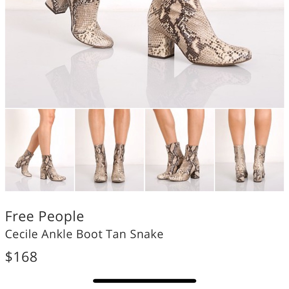 Free People Cecile Tan Ankle Snake Boot - Picture 3 of 10